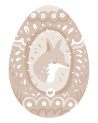 Naklejka premium Png brown fox easter egg illustration, transparent background