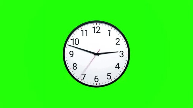 Wall clock on a green background.