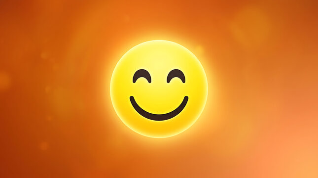Happy smiley face icon in yellow and orange