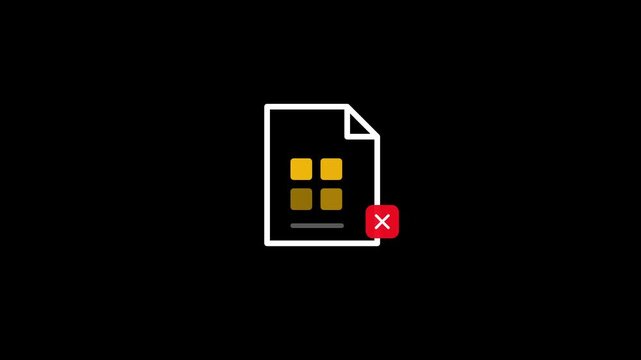 Sim card document icon with error indicator disabled animation