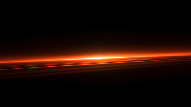 A vibrant orange and red light strip creates a striking visual against a dark background.