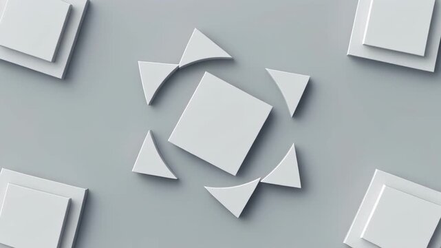 Abstract geometric shapes morphing in grayscale motion sequence