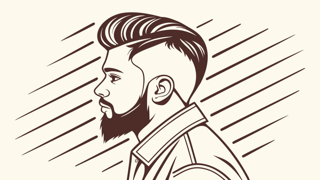 Hair style vector art for barber shop.
