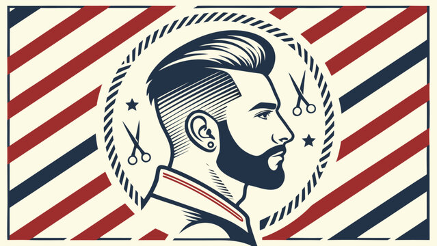 Hair style vector art for barber shop.