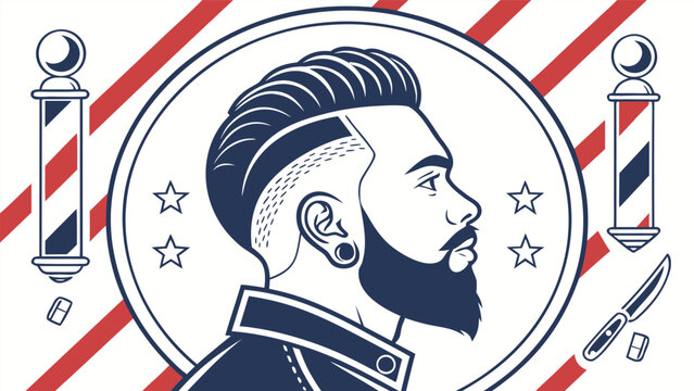 Hair style vector art for barber shop.