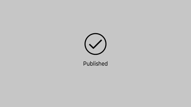 Animated abstract circle loading bar with publishing for progress concept. Motion graphics of published idea. Animation of 4k video. 

