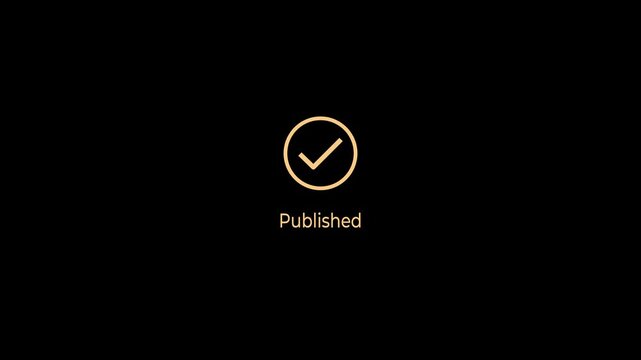 Animated abstract circle loading bar with publishing for progress concept. Motion graphics of published idea. Animation of 4k video. 

