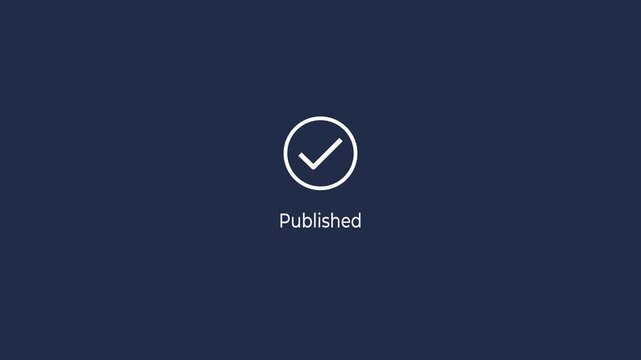 Animated abstract circle loading bar with publishing for progress concept. Motion graphics of published idea. Animation of 4k video. 

