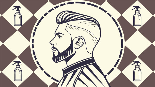 Hair style vector art for barber shop.