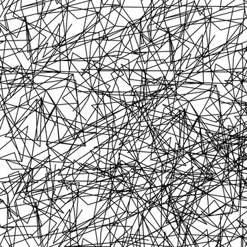 Abstract Geometric Black Lines Scribble Pattern Isolated on White Background PNG Transparent Texture for Graphic Design Projects