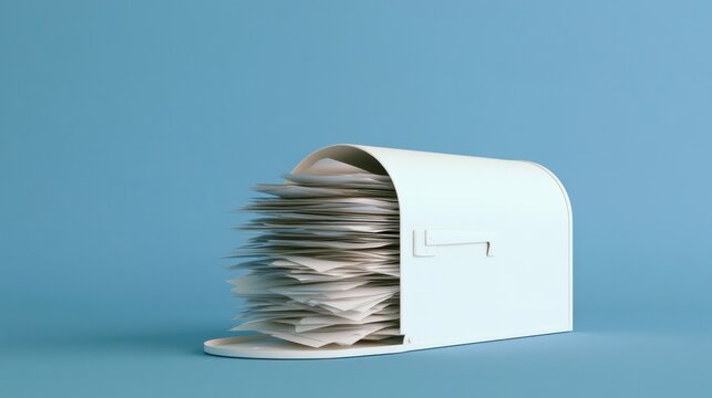 White mailbox full of papers