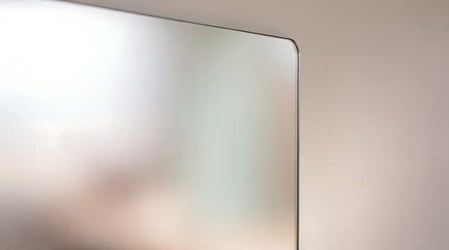 Close-up of a modern thin bezel smart television screen with soft reflections.