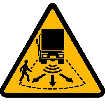 Warning Sign for Vehicle Reversing and Pedestrian Hazard