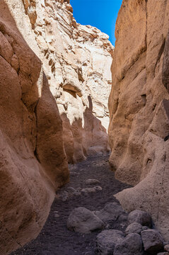 A view along a narrow section of the Culebrillas canyon close to Arequipa, Peru in the dry season