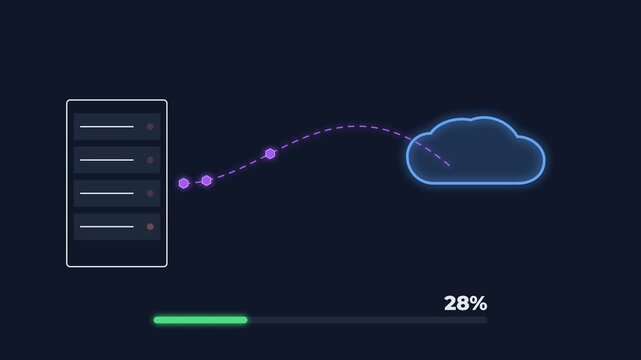 Server Data Migrating to Cloud with Progress Indicator