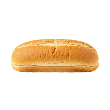 Golden brown hot dog bun with a soft texture and classic shape