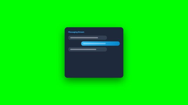 Messaging Interface Chat Bubbles Appearing on Green Screen