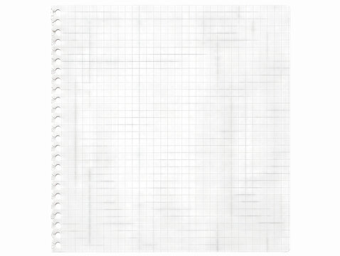 Graph Paper Texture - White Grid Notebook Background with Spiral Binding