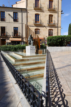 Monument to Maestro Salinas in the old town of Salamanca city