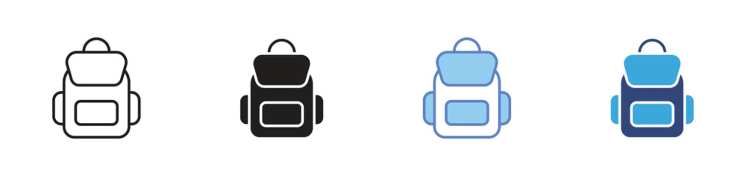 Backpack Icon, Travel Bag, Hiking Gear, Outdoor Adventure, School Backpack, Trekking Equipment Vector Icon