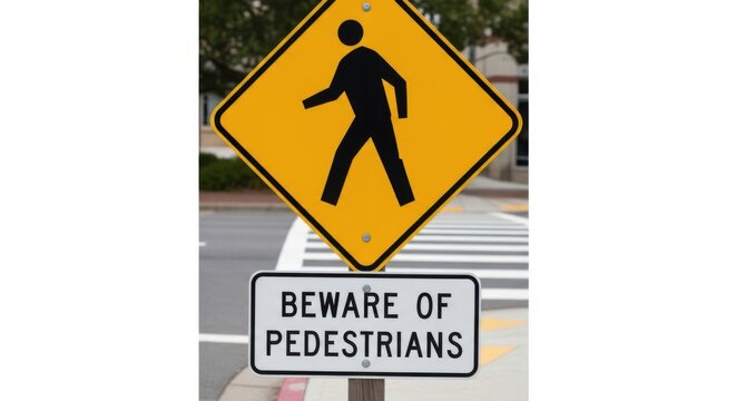 Beware Of Pedestrians Intersection Crosswalk Safety Sign Caution