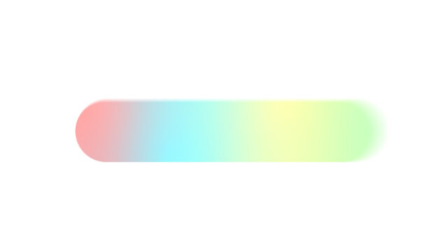 Horizontal pill button shape with pastel rainbow gradient fill colorful shape abstract shape UI element web element graphic element rounded rectangle white background UI element gradient