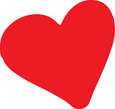 Solid Red Heart Symbol PNG for Love and Valentine Themes Isolated on Transparent Background