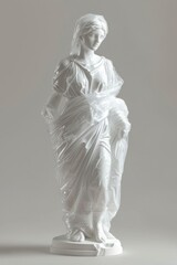 Fototapeta premium Plastic wrapping over classical woman statue sculpture figurine white.