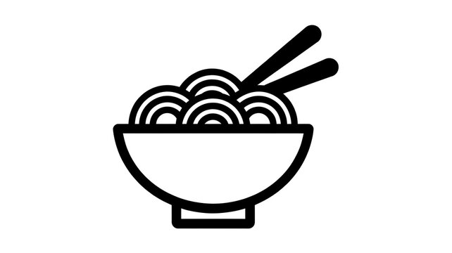 Noodle bowl icon with chopsticks