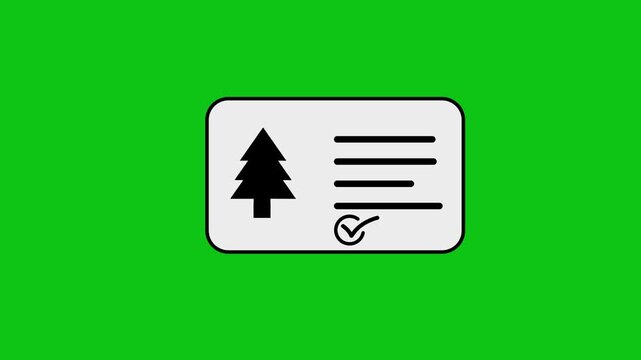 pine tree identification card or id card motion graphic animation on green screen background.