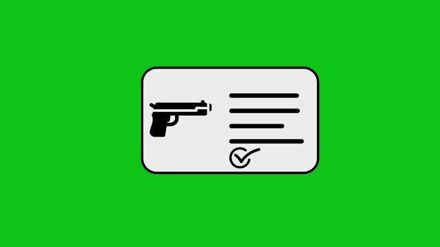 Gun license application form animation motion graphic, a 2d vector flat design style footage on a green screen background.