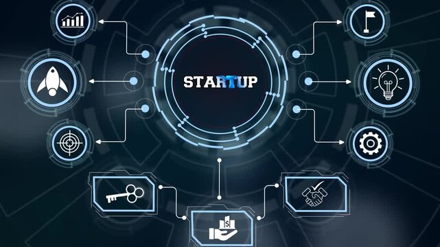 Evaluating new enterprise business model growth parameters and venture metrics on a Startup digital layout