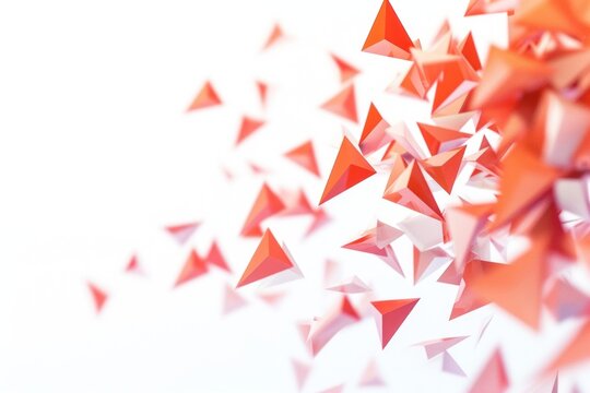 Flying triangle 3d shapes border backgrounds origami paper.