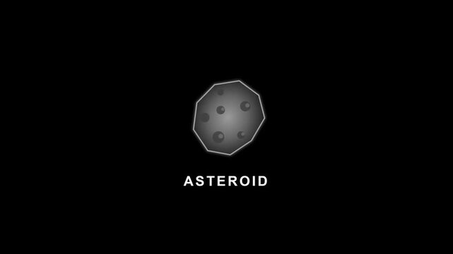 Floating Asteroid Animated Icon with Space Rock Astronomy Concept
