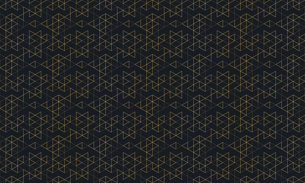 Abstract seamless pattern with a geometric background of polygonal golden lines. Stylish texture