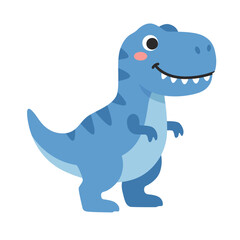 Fototapeta premium Cute Blue Tyrannosaurus Rex Dinosaur Cartoon