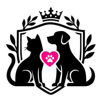 Royal Pet Protection Dog and Cat Vector