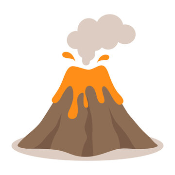 Erupting Volcano with Lava Vector Illustration
