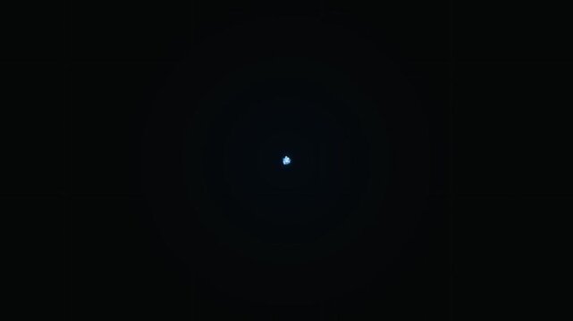 Abstract Glowing Blue Geometric Lotus Flower Animation on Black Background