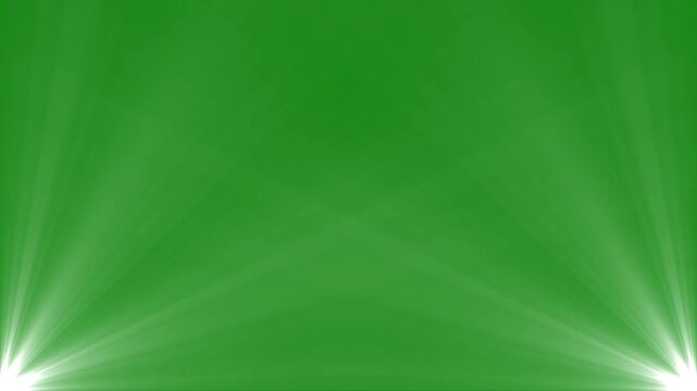 Bottom Stage Light Spotlights Rays Effect Loop Isolated Green Screen Background Motion Graphic Video.