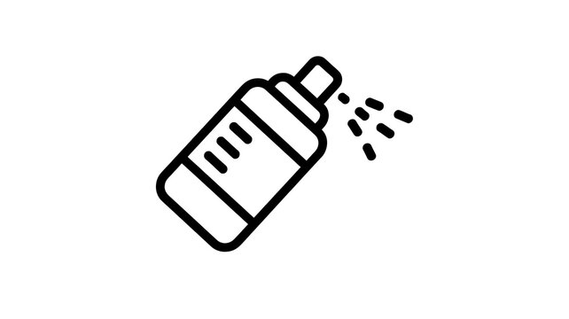 Black line icon of a spray paint aerosol can