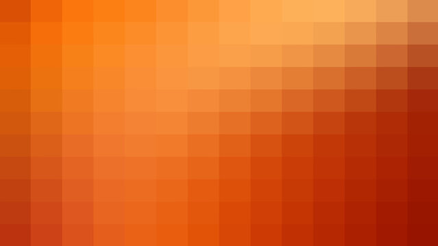 Digital pixel grid mosaic background featuring warm orange and amber gradient tones for modern website headers, technological displays, and abstract artistic compositions with square patterns.