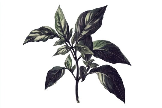 A Basil illustration leaves plant.