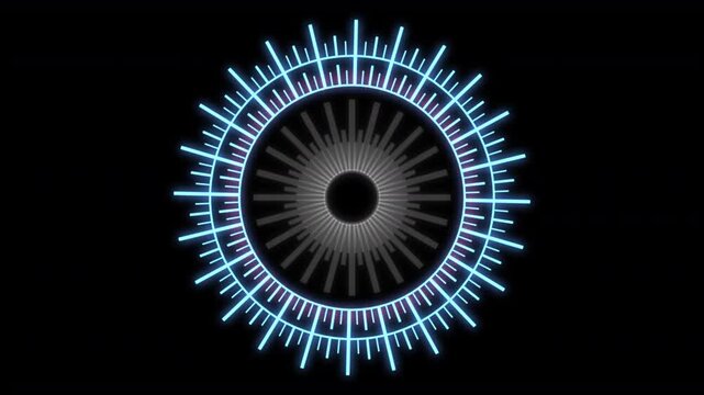 Circle Radial Tribal Geometric Patterns Audio Reactive S Blue White Animation Loop