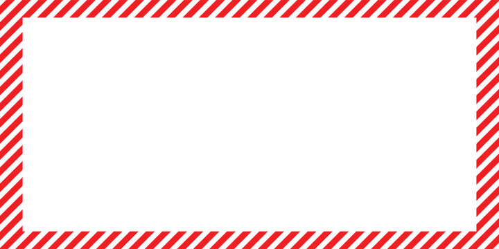 Abstract red and white diagonal striped rectangular border frame template mockup center placeholder blank space vector illustration