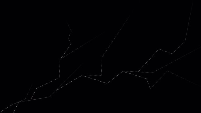 Animated spreading glass cracks with alpha channel, suitable for broken screen effects, impact overlays, damage scenes and compositing