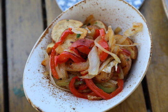 potatoes and peppers