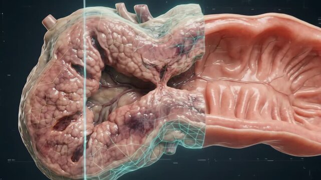 Intestine comparison revealed in medical scan