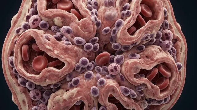 Glomerulus inflammation progresses over time