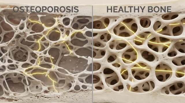 Osteoporosis vs Healthy Bone Tissue, Medical Comparison